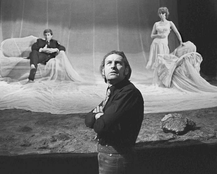 Andrzej Wajda at the rehearsal to Fyodor Dostoyevsky's The Possessed , 1971, Old Theatre in Kraków, Photo by Wojciech Plewinski / Forum